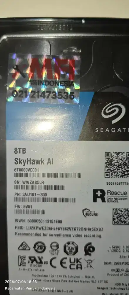Hardisk Skyhawk 8 TB MFI