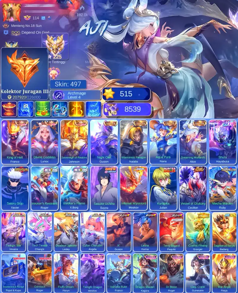 Kolektor Juragan mobile legend