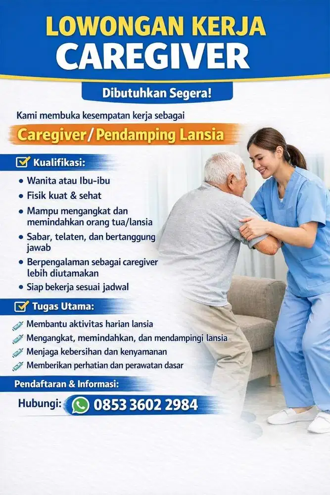 DIBUTUHKAN SEGERA PERAWAT LANSIA