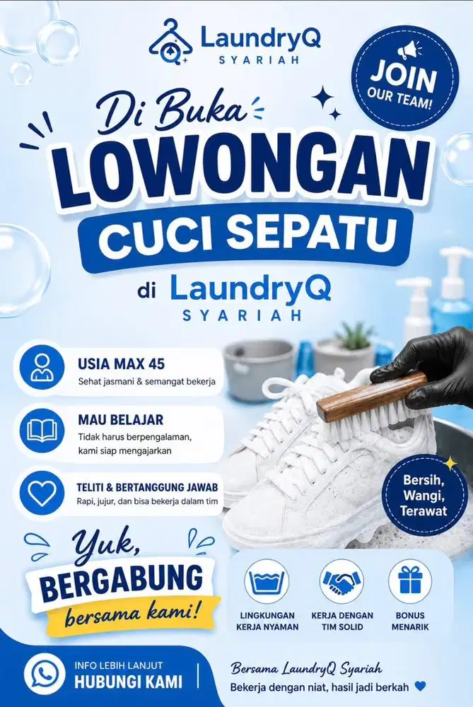 Lowongan cuci sepatu / laundry