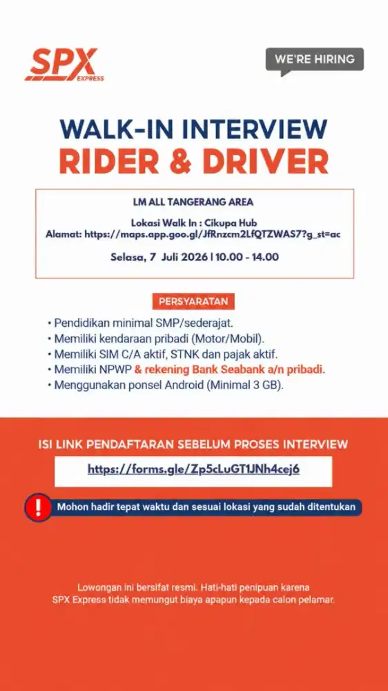 LOKER KURIR SPX EXPRESS