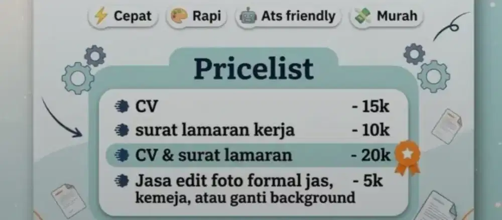 Jasa CV/Surat Lamaran Photo Background