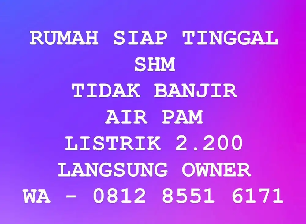 RUMAH SIAP TINGGAL JAKARTA BARAT (PEMILIK - HARGA NEGO)