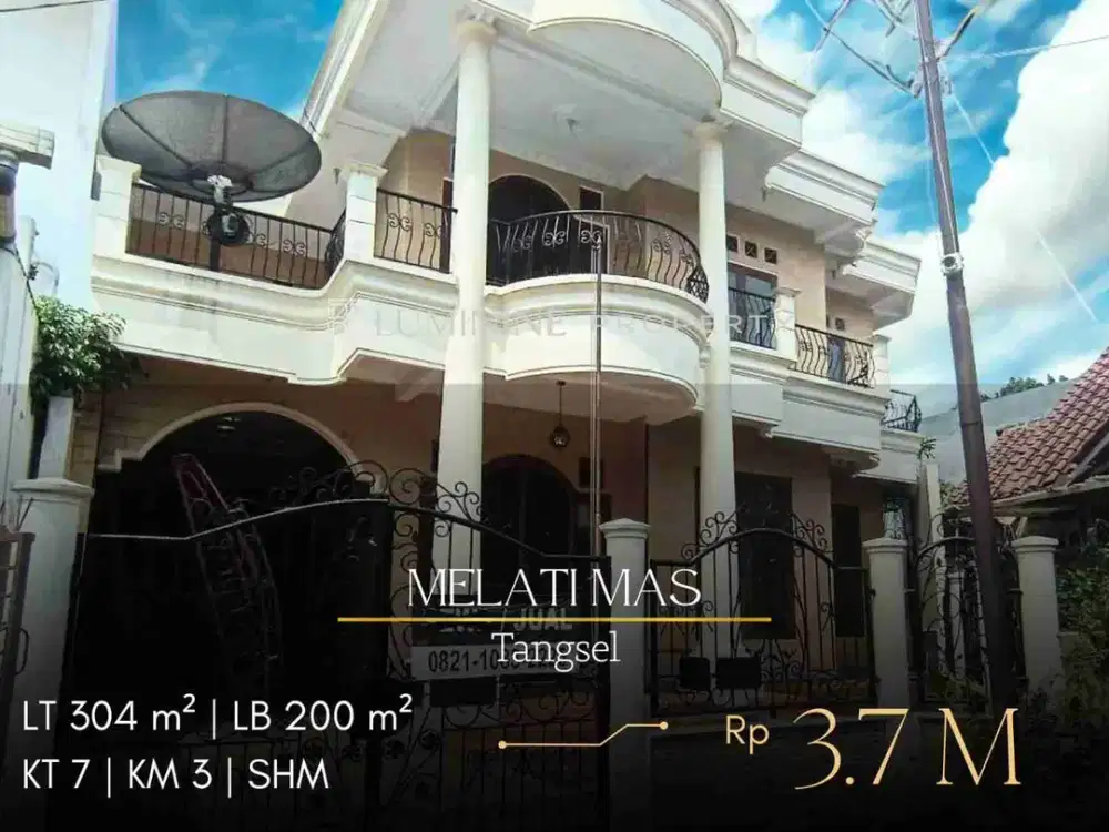 DIJUAL RUMAH DI MELATI MAS, BSD CITY, TANGERANG SELATAN