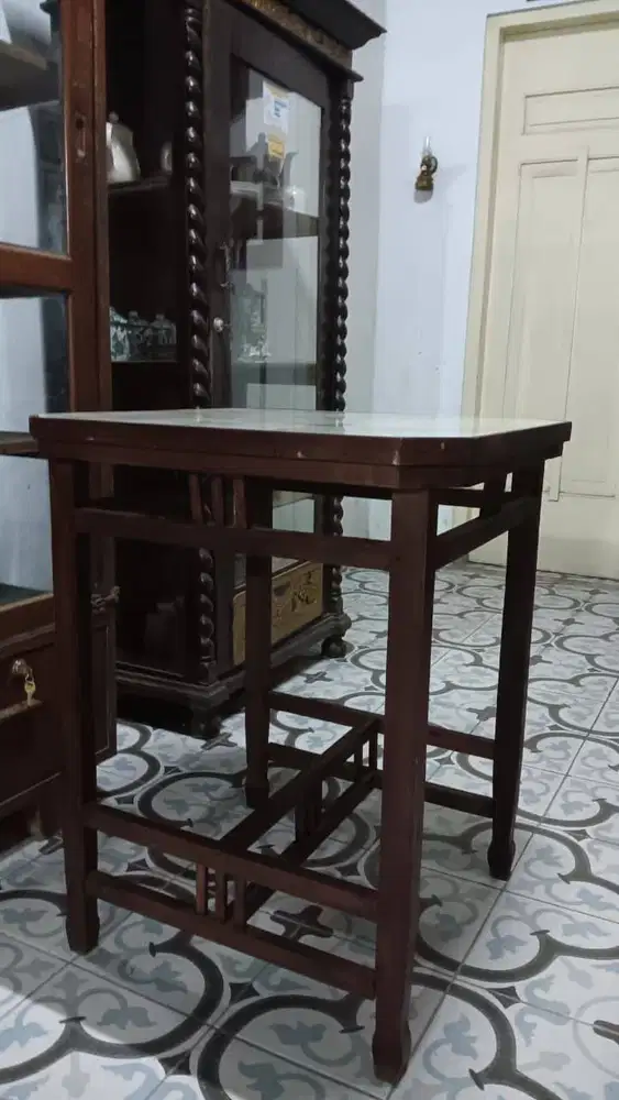 Meja Pecinan Jati Bekas Lawas Jadul Kuno Langka Jadoel Klasik Lawasan