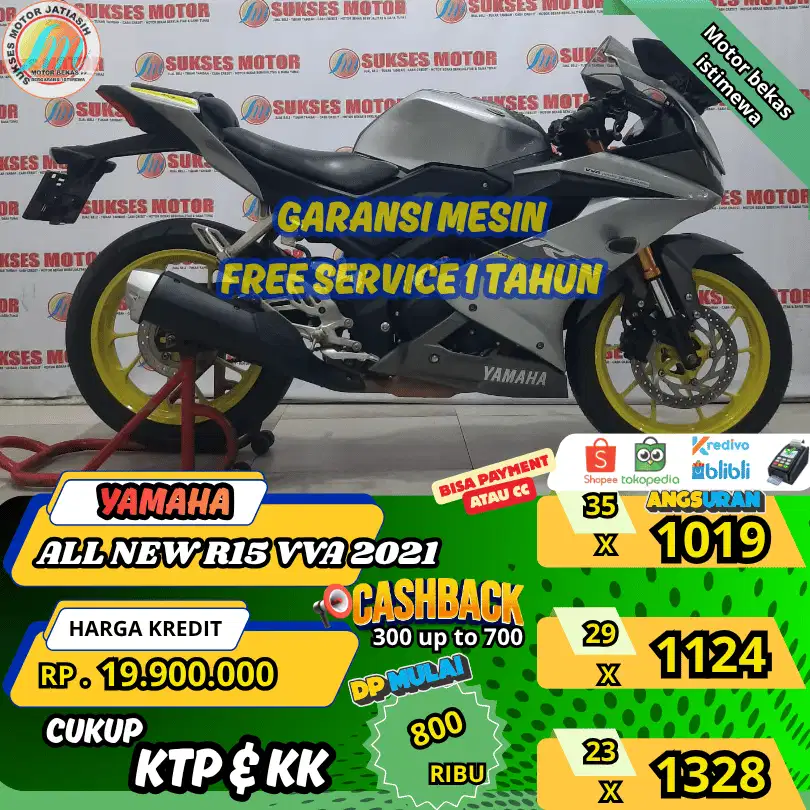 YAMAHA R15 VVA 2021 DP&ANGSURAN TERMURAHSYRTKTP&KK(SUKSESMOTOR)