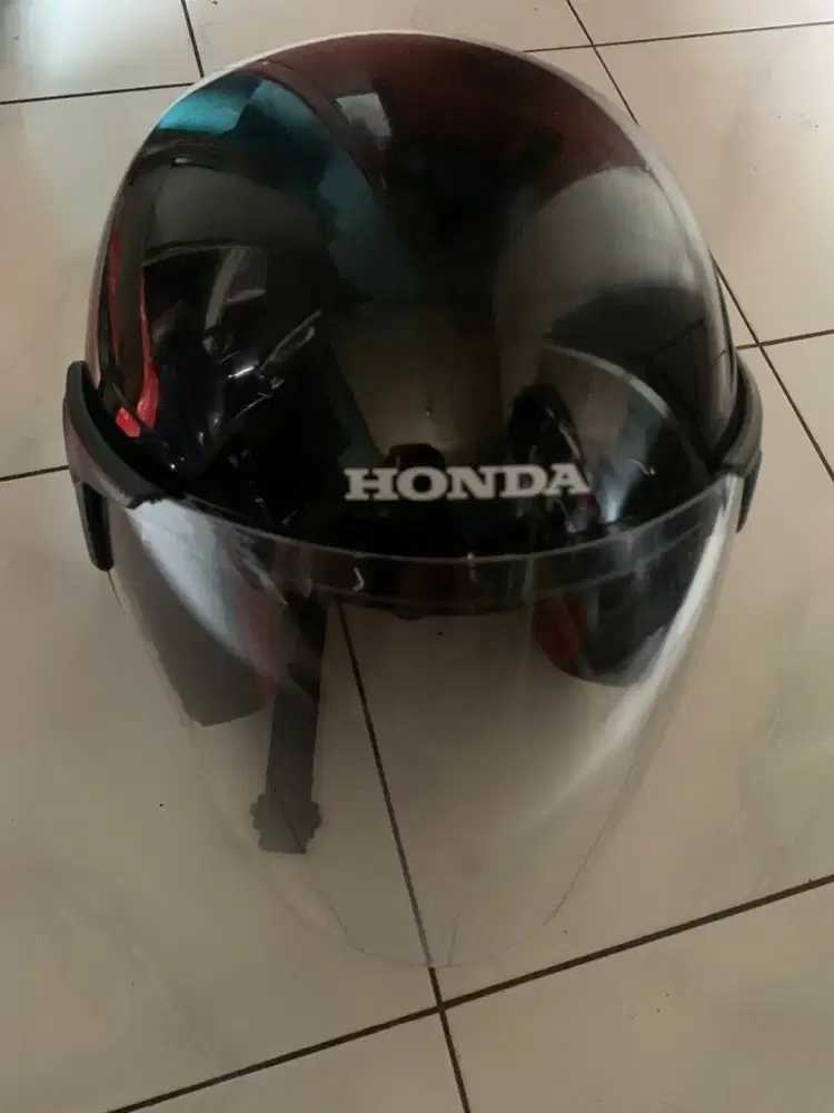 helm honda black glossy