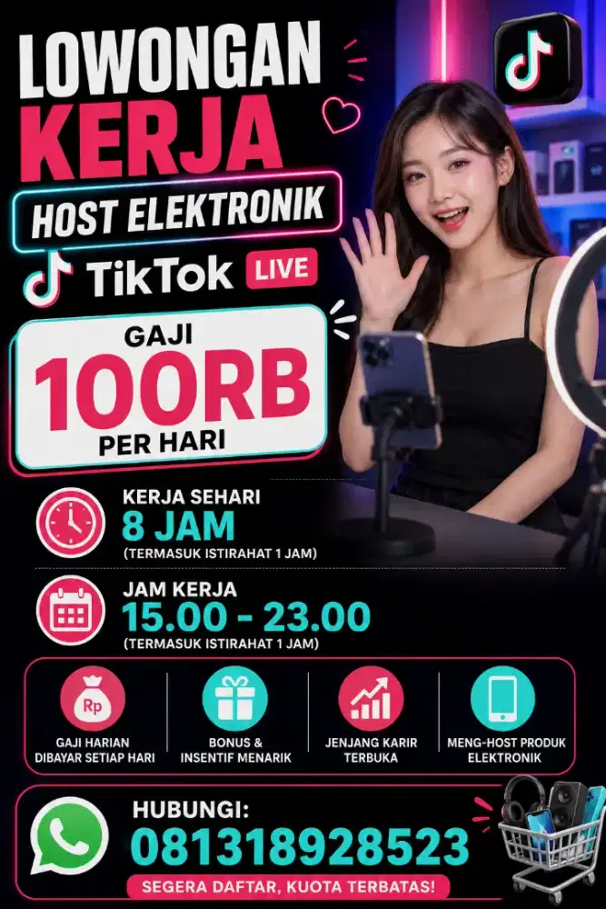Lowongan kerja host tiktok