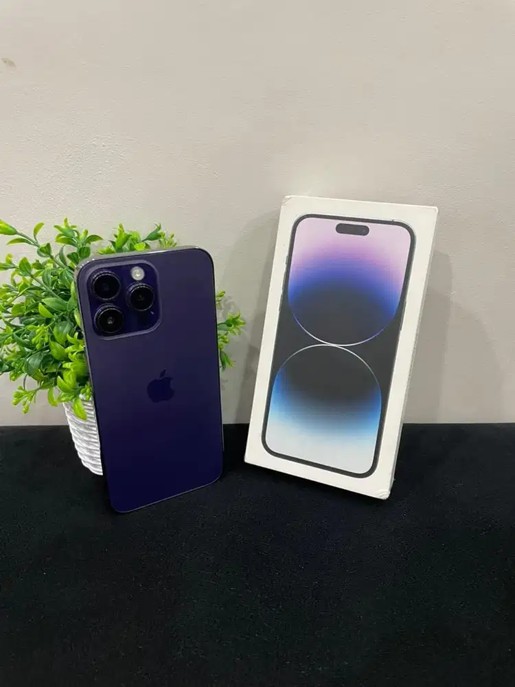 IPhone 14 ProMax 128GB Deep Purple Fullset BH 100% Sinyal Permanent