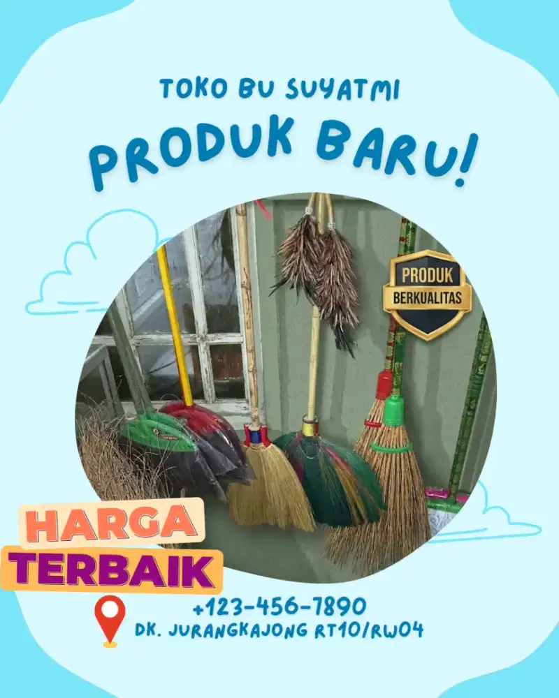 Sapu ijuk, sapu lidi, alat pel, kemoceng murcee