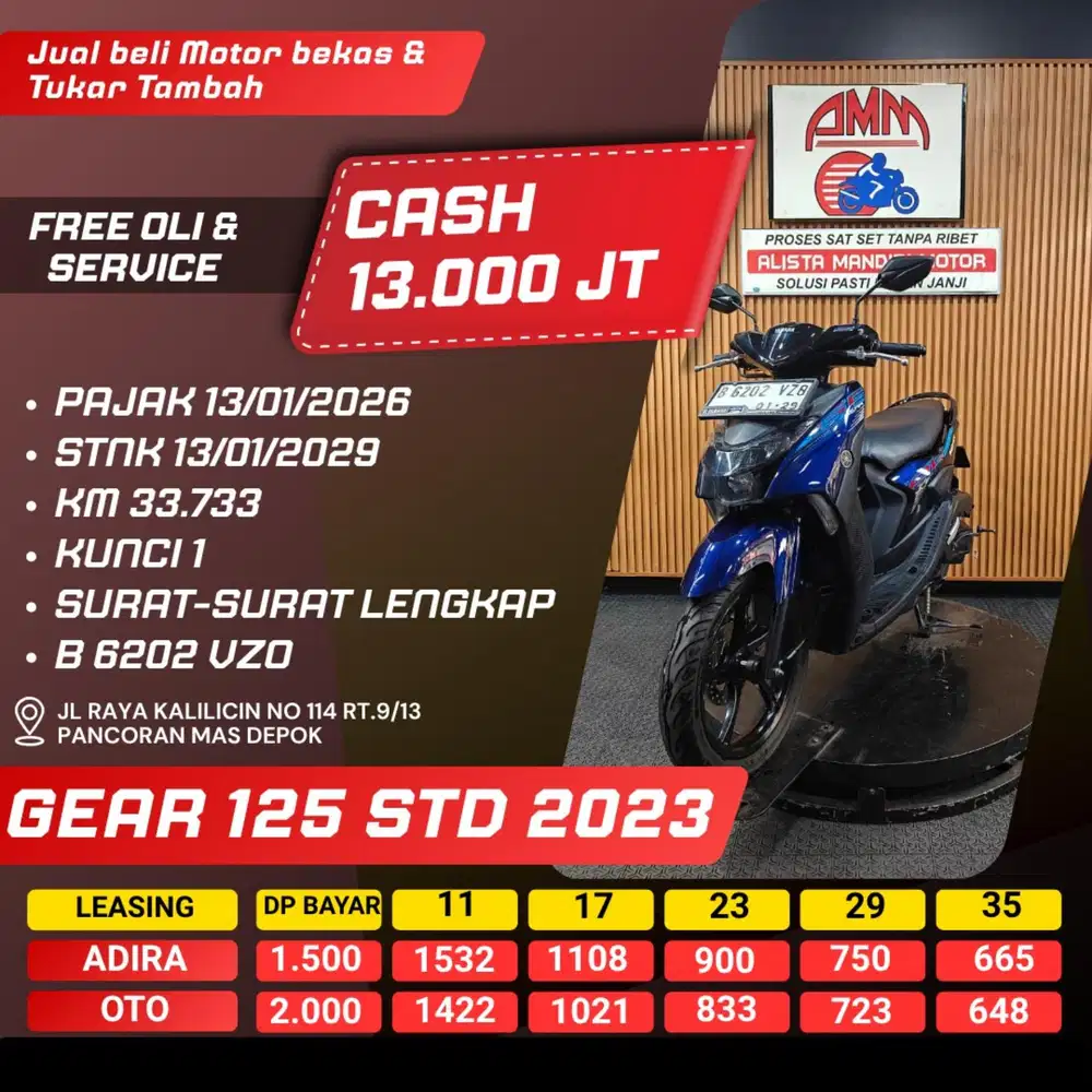 GEAR 125 STD 2023 PAYLATER KREDIVO INDODANA CC CASH / KREDIT ALISTA