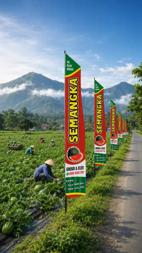 Umbul umbul & spanduk kain bendera printing fullcolor