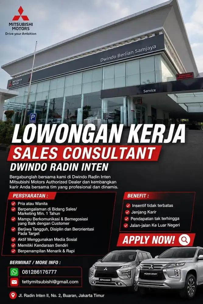 WE ARE HIRING – SALES CONSULTANT / MARKETING MOBIL