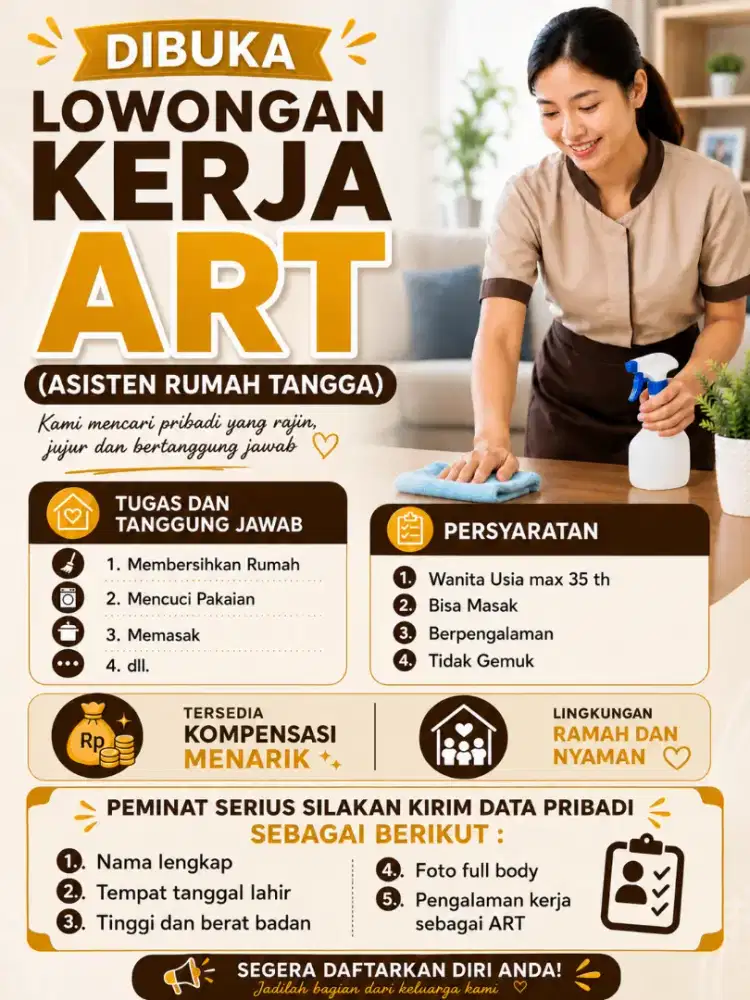 Dibuka Lowongan Kerja ART
