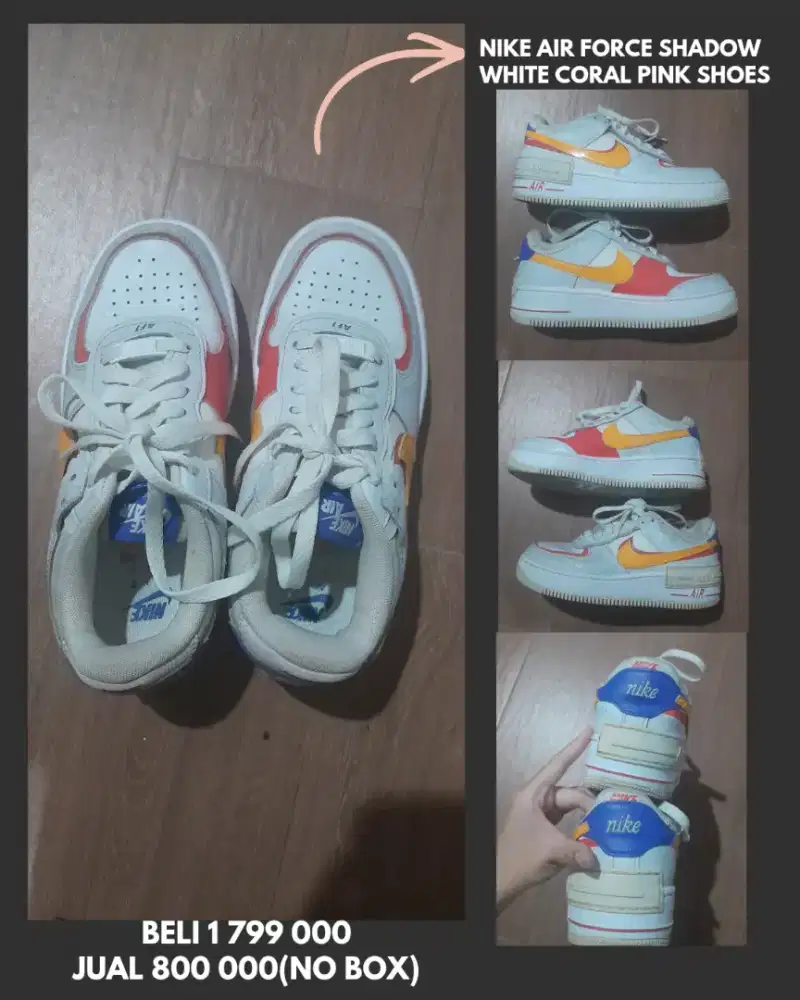Nike Air Force 1 Shadow White Coral Pink Shoes