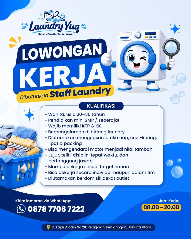LOWONGAN KERJA STAFF LAUNDRY