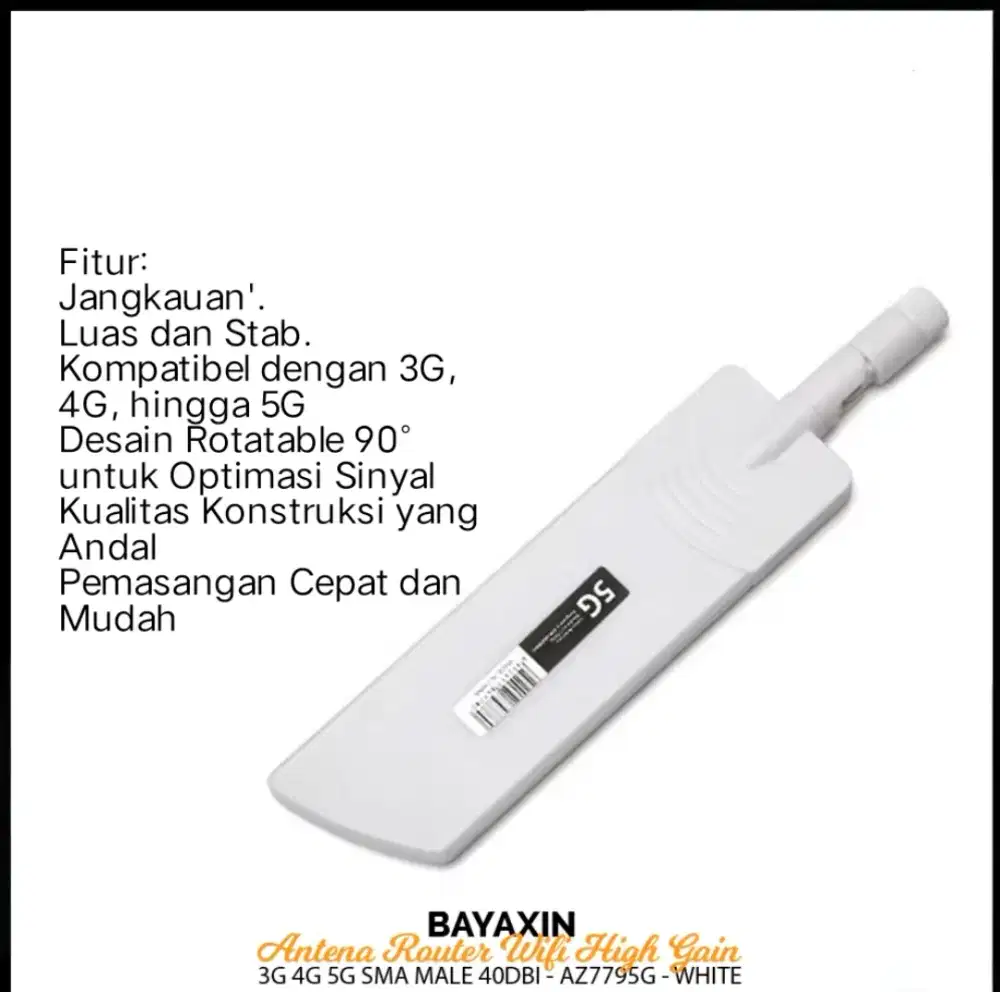 BAYAXIN Antena Router WiFi High Gain 3G 4G 5G SMA Male 40dBi - AZ7795G