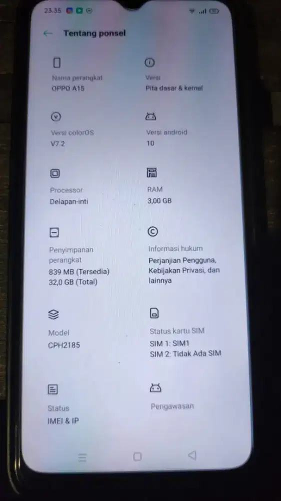 Oppo A15 3/32 putih