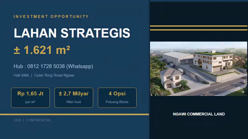 Lahan Strategis di Outer Ring Road Kota Ngawi untuk Bisnis & Investasi