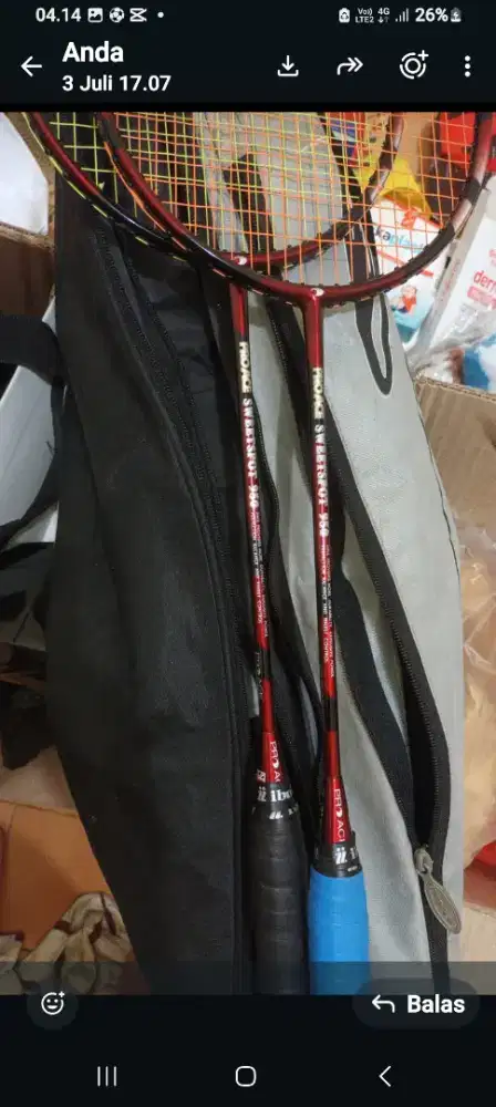 2 pcs Raket badminton Pro Ace sweet spot 950