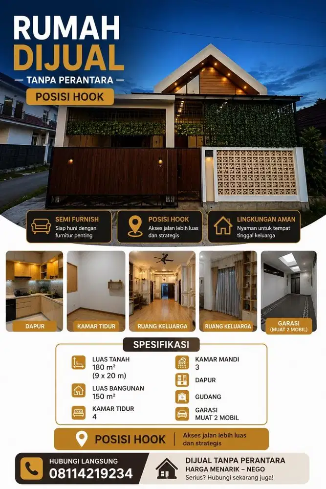 Dijual Rumah Desain Skandinavia baru dibangun