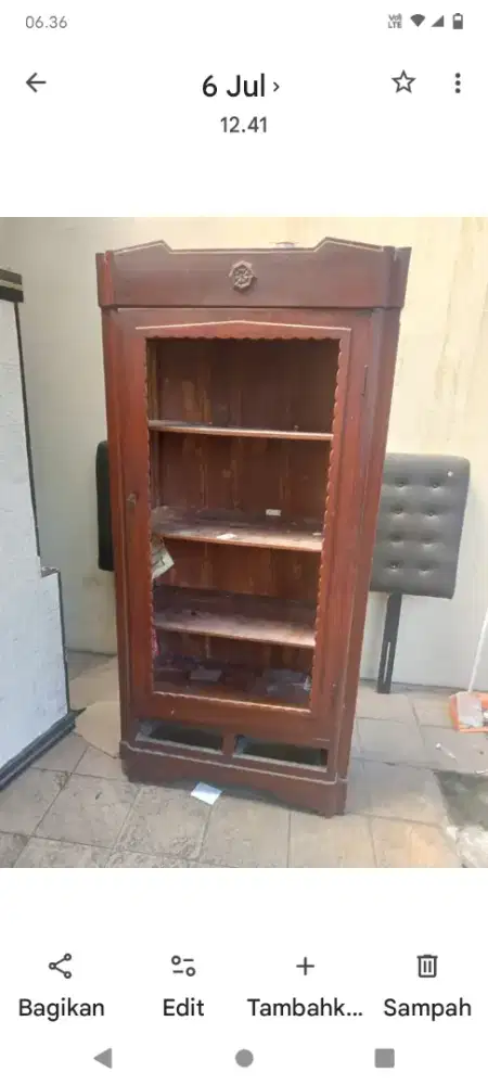 lemari bahan jati asli