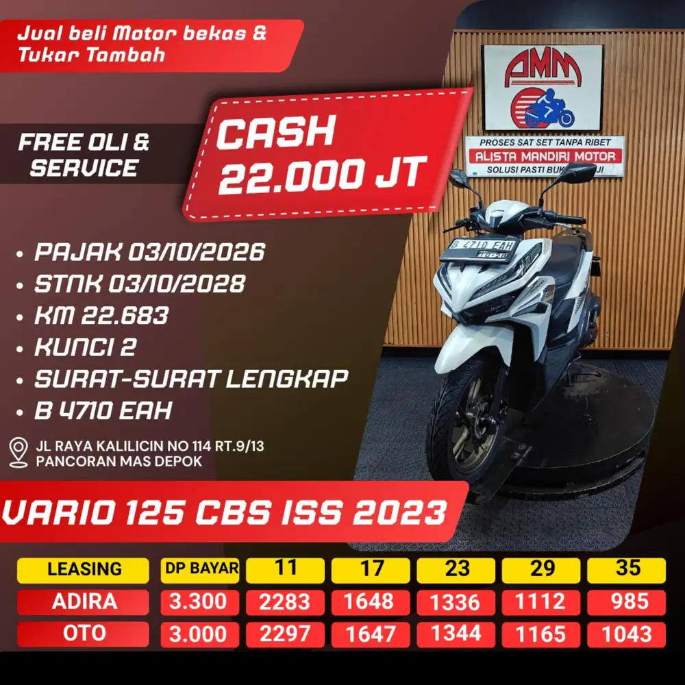 VARIO 125 CBS ISS 2023 PAJAK HIDUP GOPAYLATER CC CASH / KREDIT ALISTA