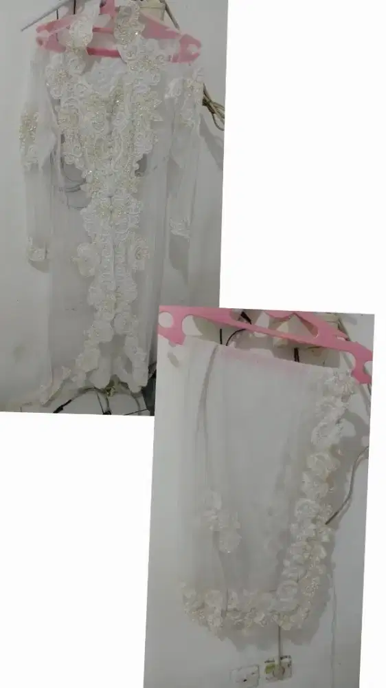 Kebaya pengantin dan selendang