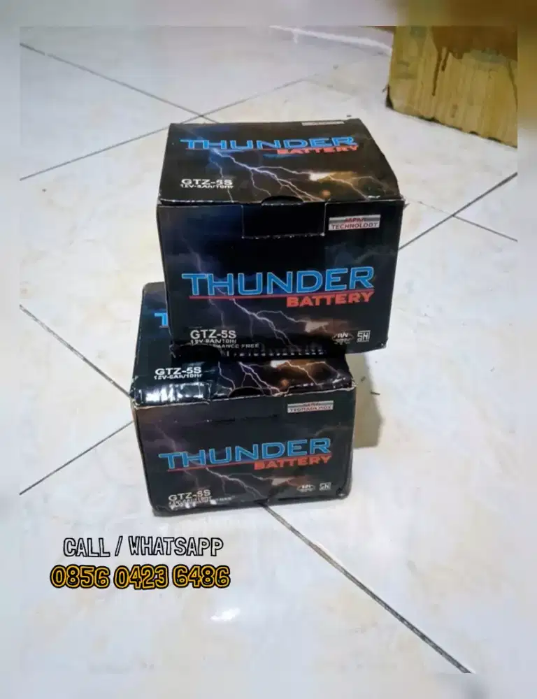 JUAL AKI MOTOR MERK THUNDER GTZ5S