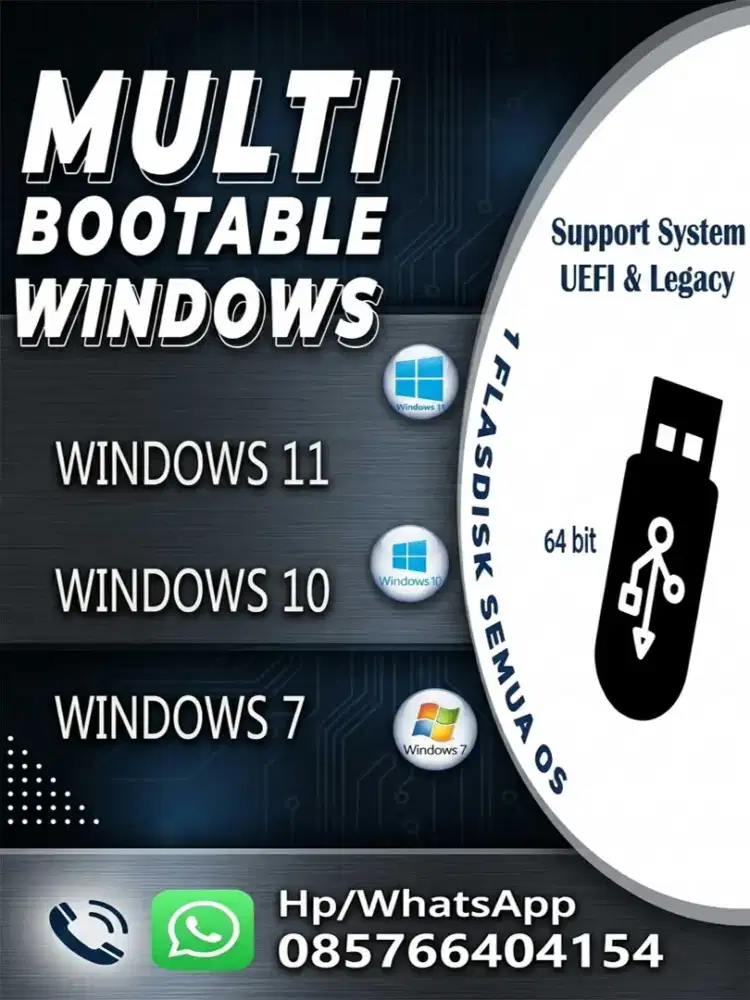 Bootable 16GB Win 7-11 64 bit GPT & MBR