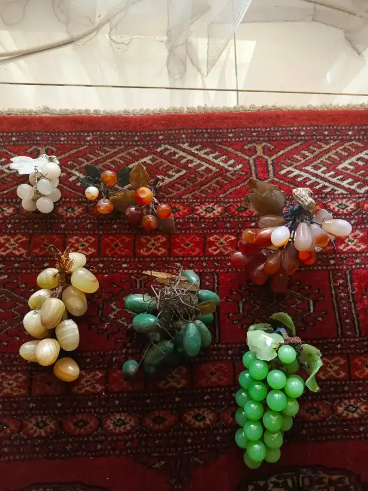 Jual pajangan bentuk buah buahan dari batu amethyst kondisi apa adanya