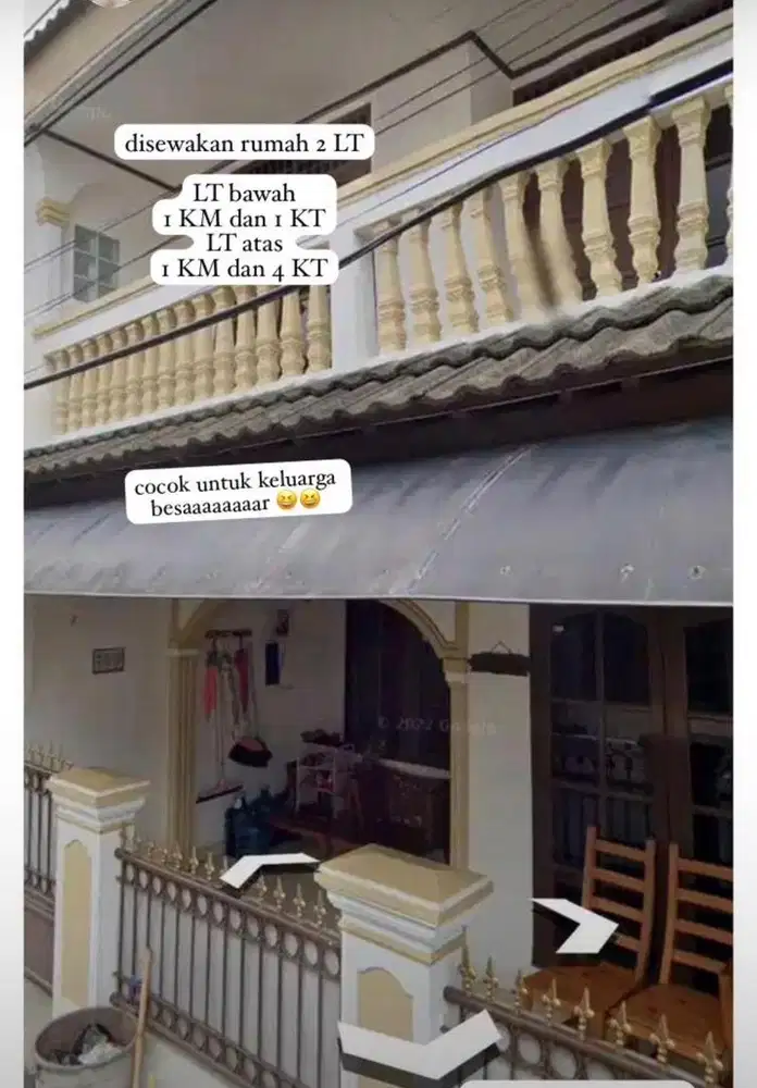 sewa rumah 2 lantai kunciran