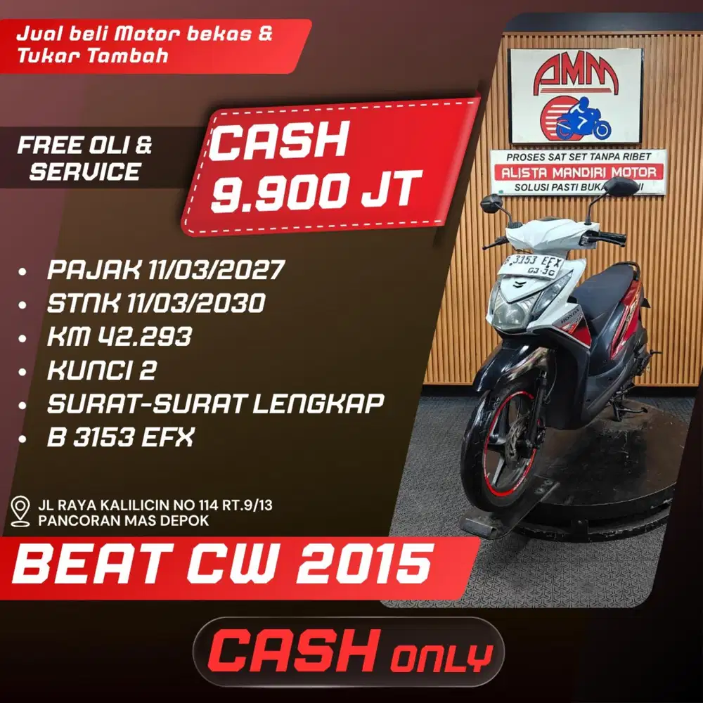 BEAT CW 2015 PAJAK HIDUP KUNCI 2 CASH ONLY ALISTA