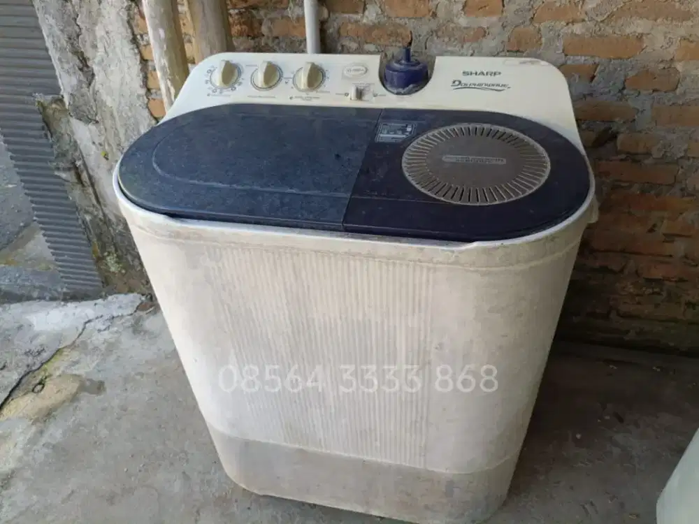 Mesin cuci sharp 2 tabung bekas normal pemakaian sehari hari