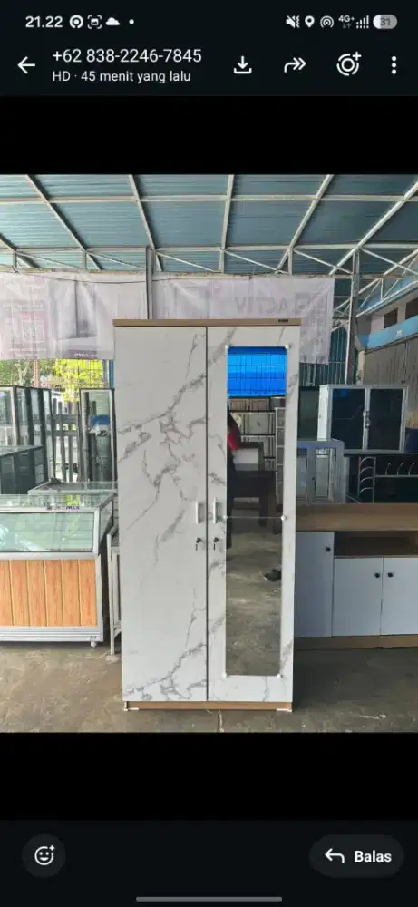 Ready lemari pakaian 2 pintu cermin full body terlaris
