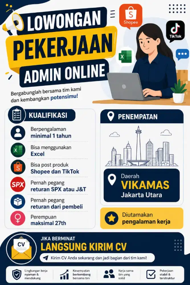 LOWONGAN ADMIN ONLINE SHOP