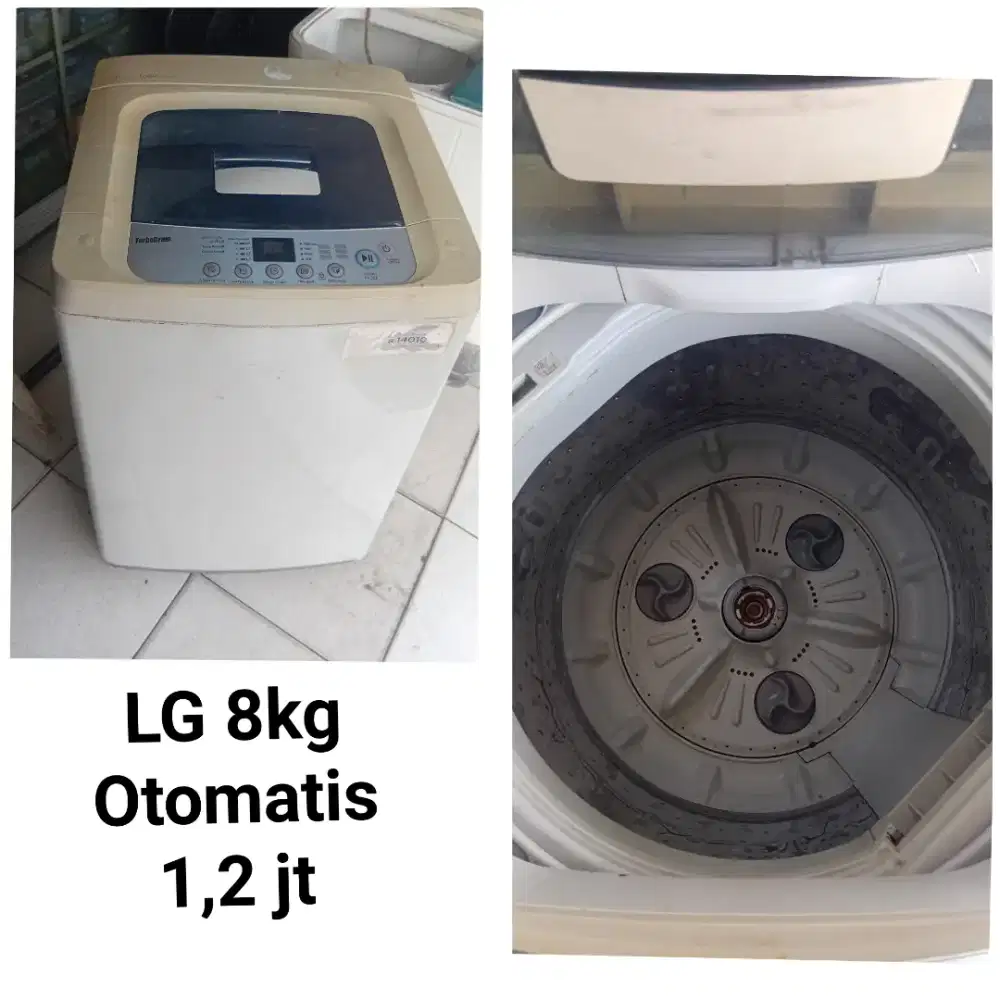 Mesin cuci LG 8kg otomatis bekas bergaransi