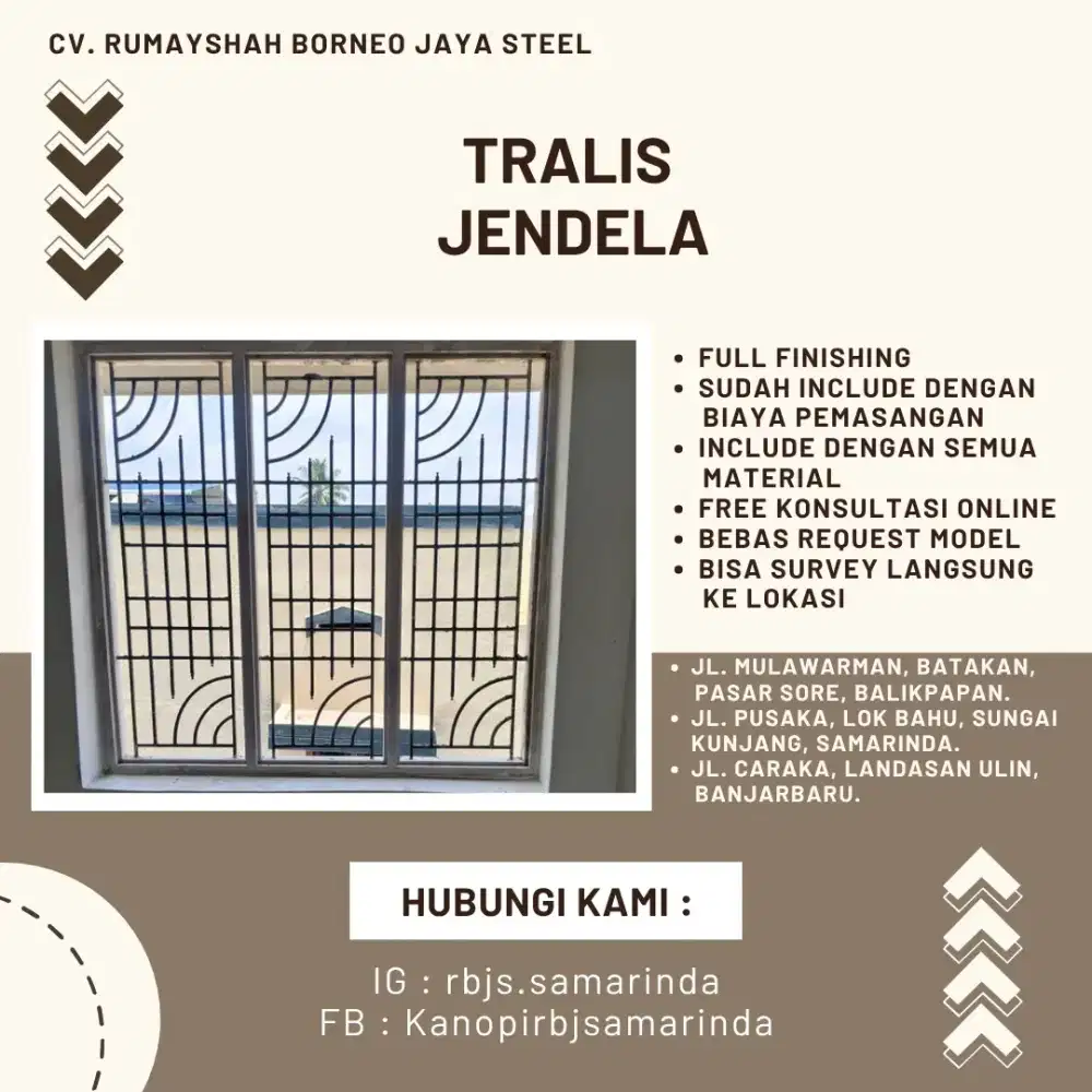 Tralis Jendela Bebas Custom