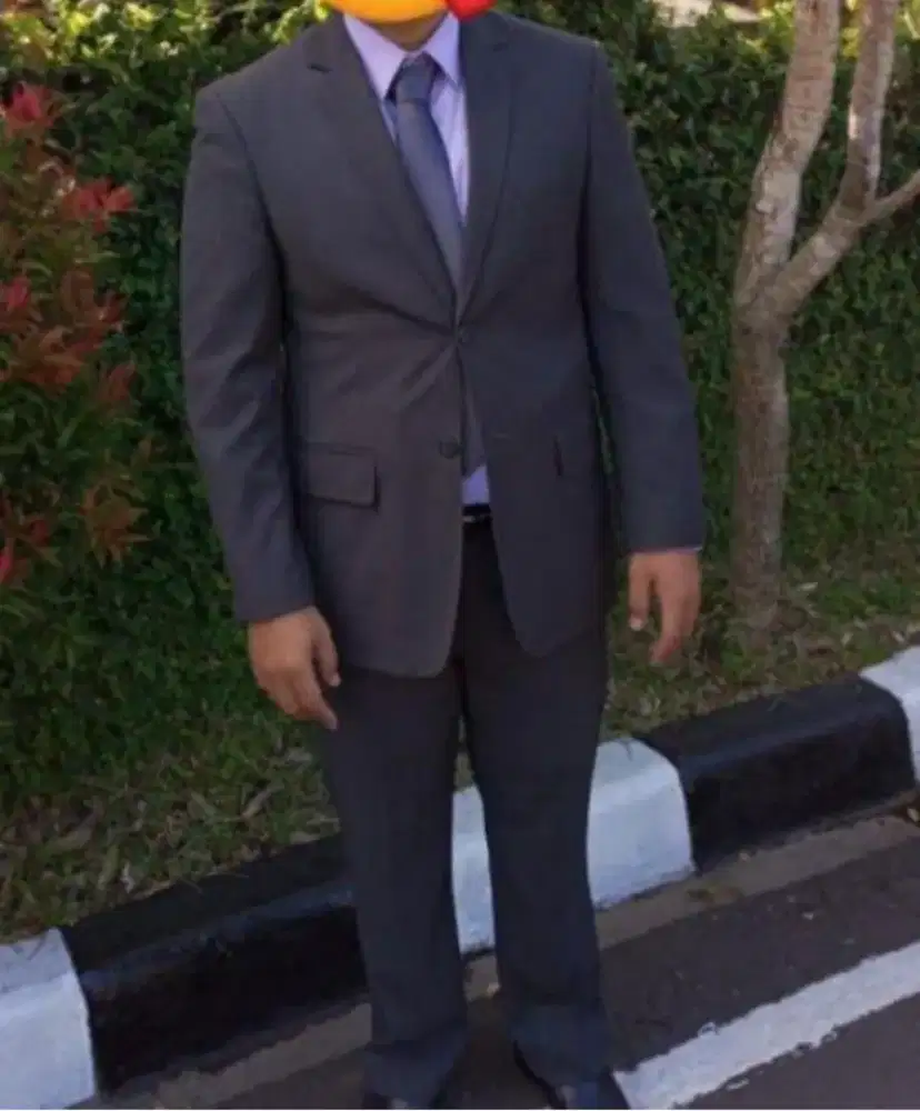 Setelan Jas Allan Brooke London Abu tua bagus branded keren