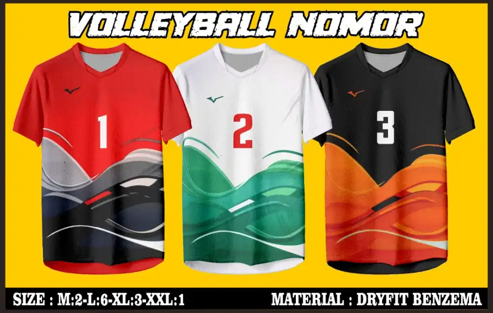 KAOS ATASAN VOLI PRINTING 
1 SET ISI 12 PCS