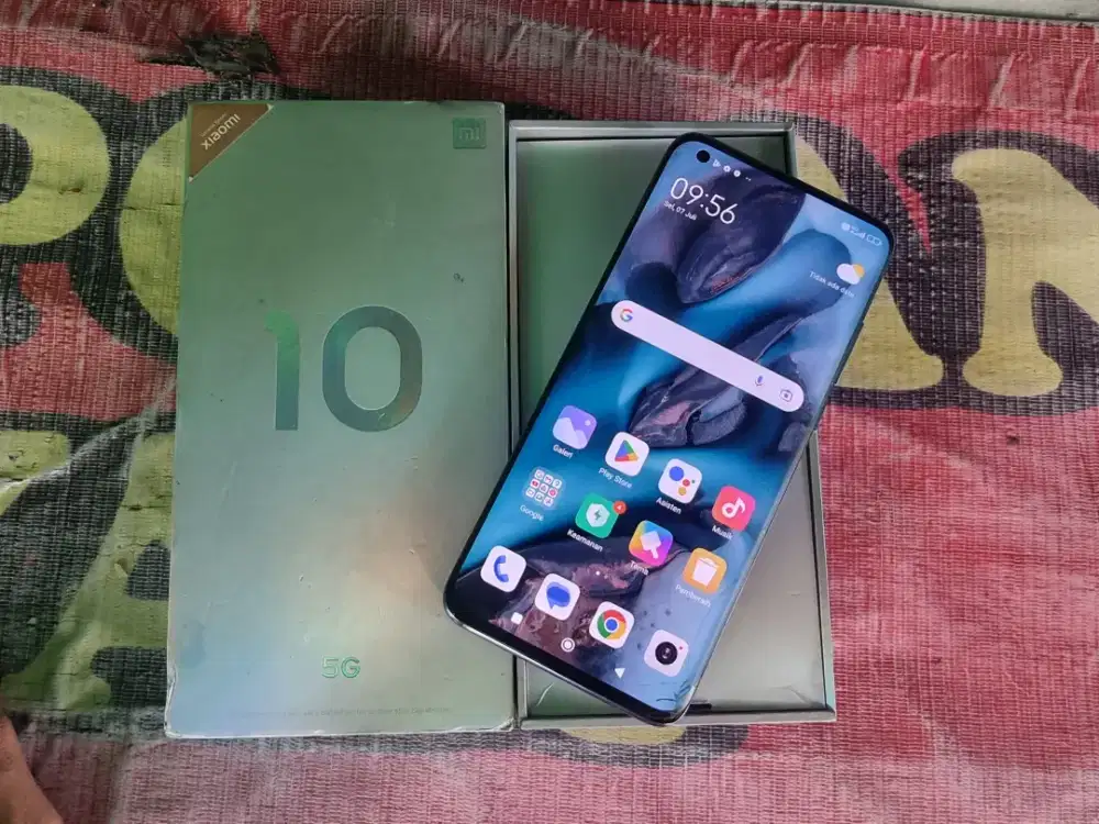 Mi 10 5g Fullset Ampe nota , Ram 8/256