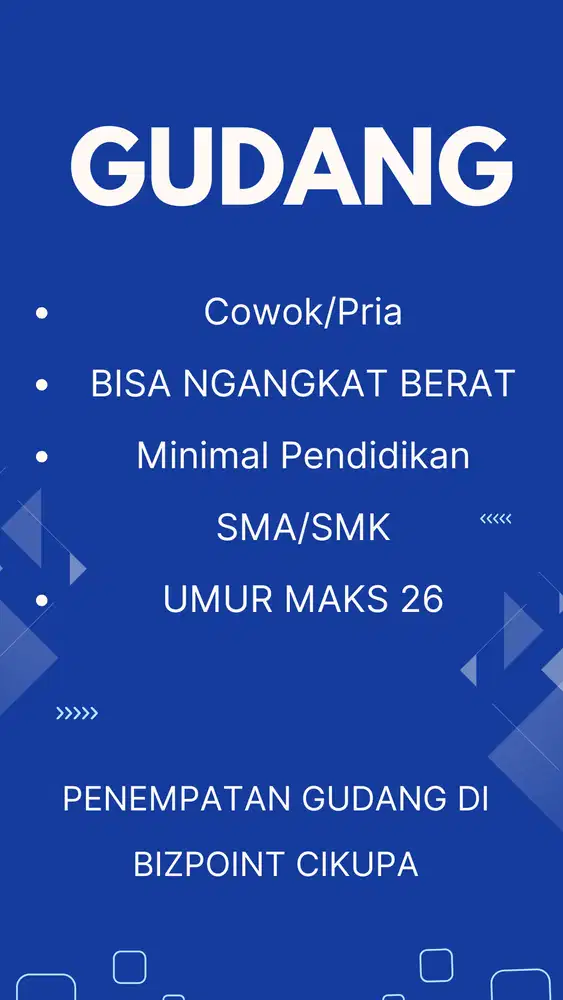 LOKER GUDANG ONLINE SHOP CIKUPA TIGARAKSA