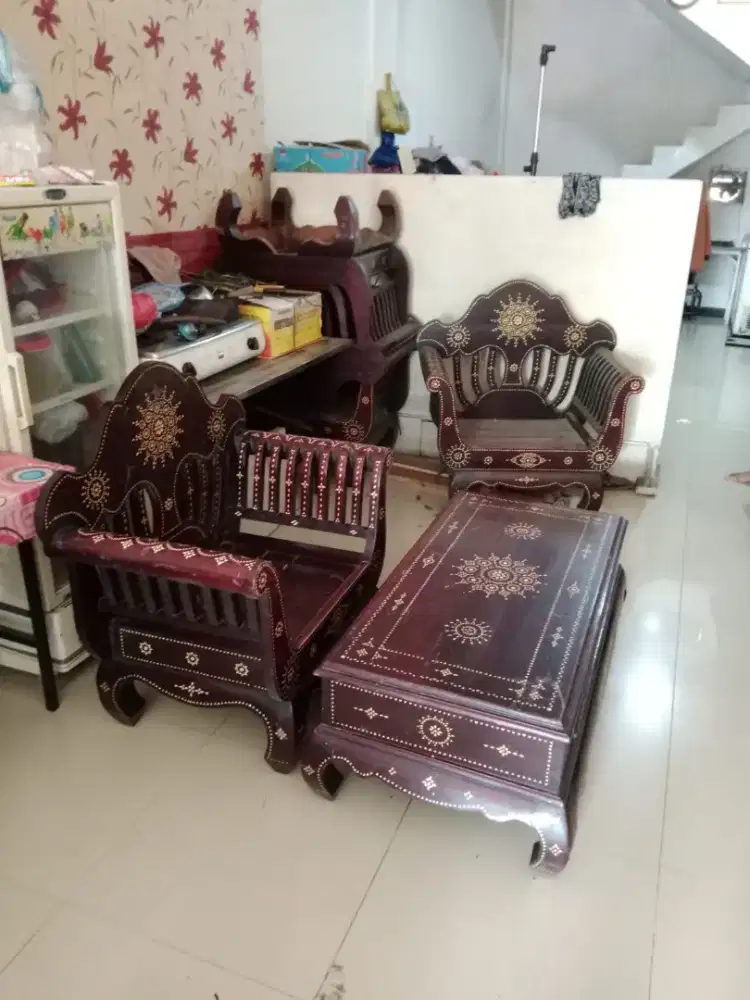 Bangku Dan Meja Tamu Kayu Jati Asli