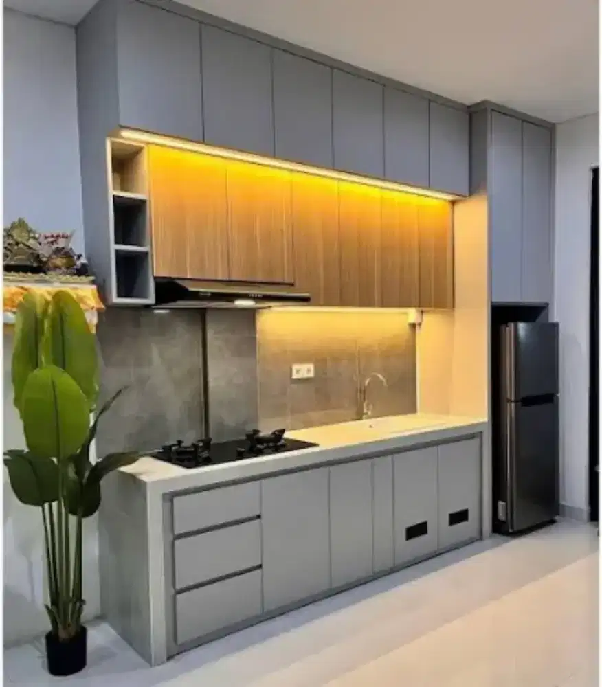 Tempahan Kitchen set dapur. Lemari gantung dapur