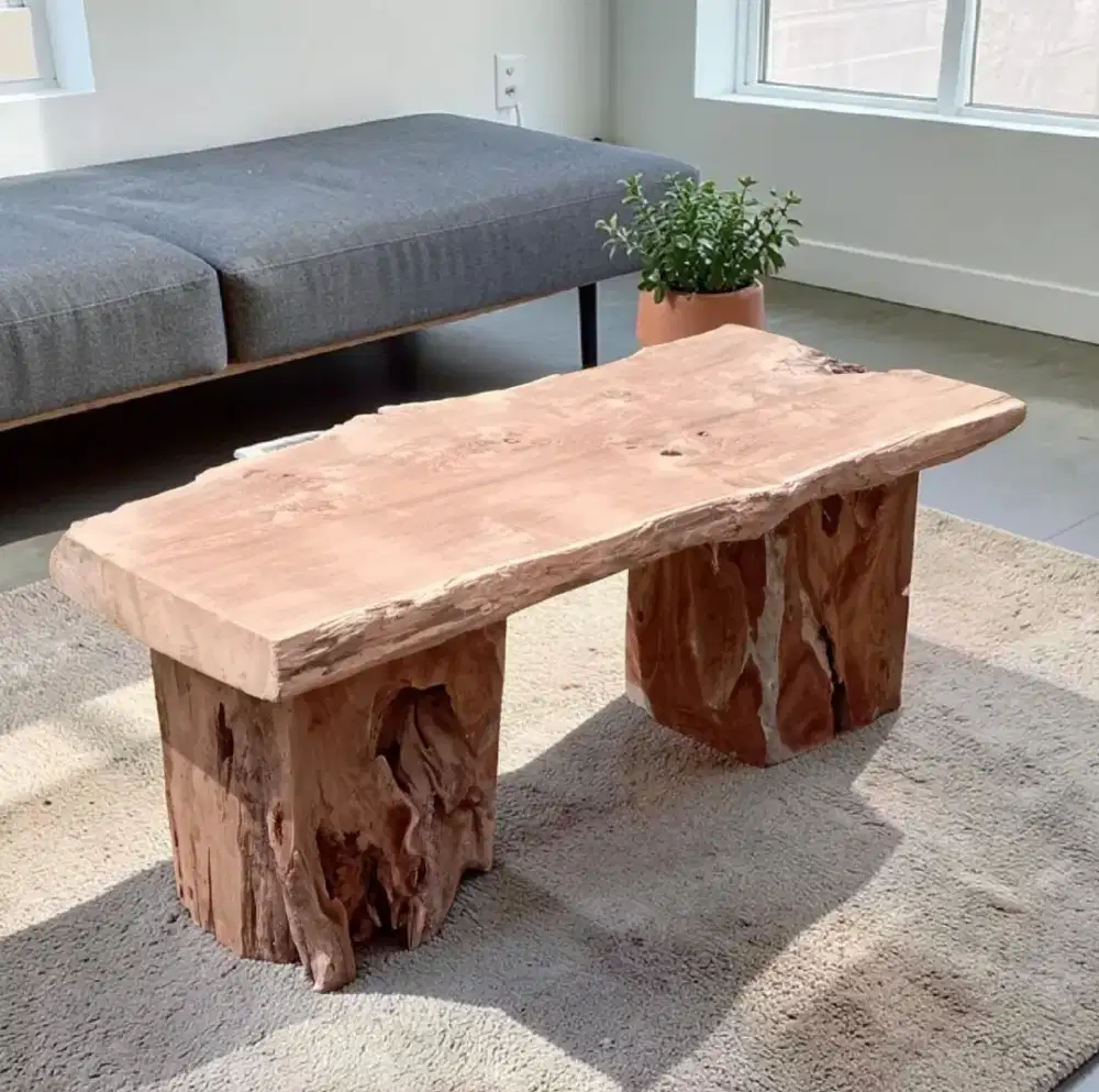 Meja kayu jati utuh