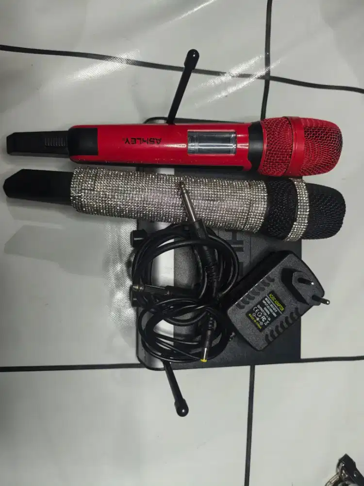 Mic Wireless Ashley Voice 1 dan D99 original produk 2 mic pegang