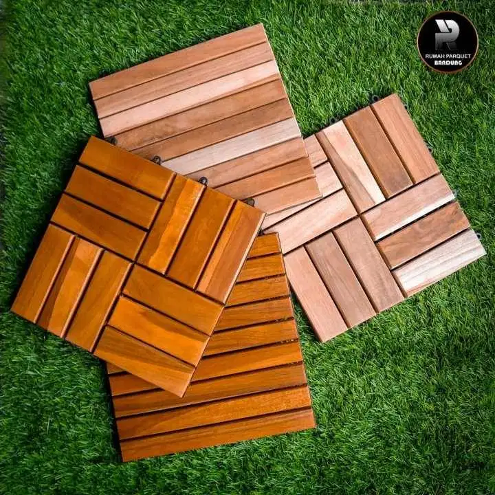 Decking Tile Jati Jogja Lantai Kayu Bongkar Pasang