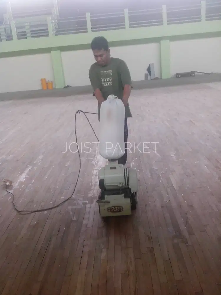 Lantai Kayu Parket Jati GOR Lapangan Basket Solo