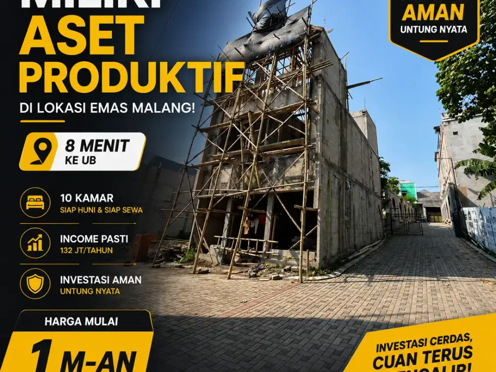 Dijual Kost 10 Kamar Lowokwaru Malang Dekat Kampus UNISMA