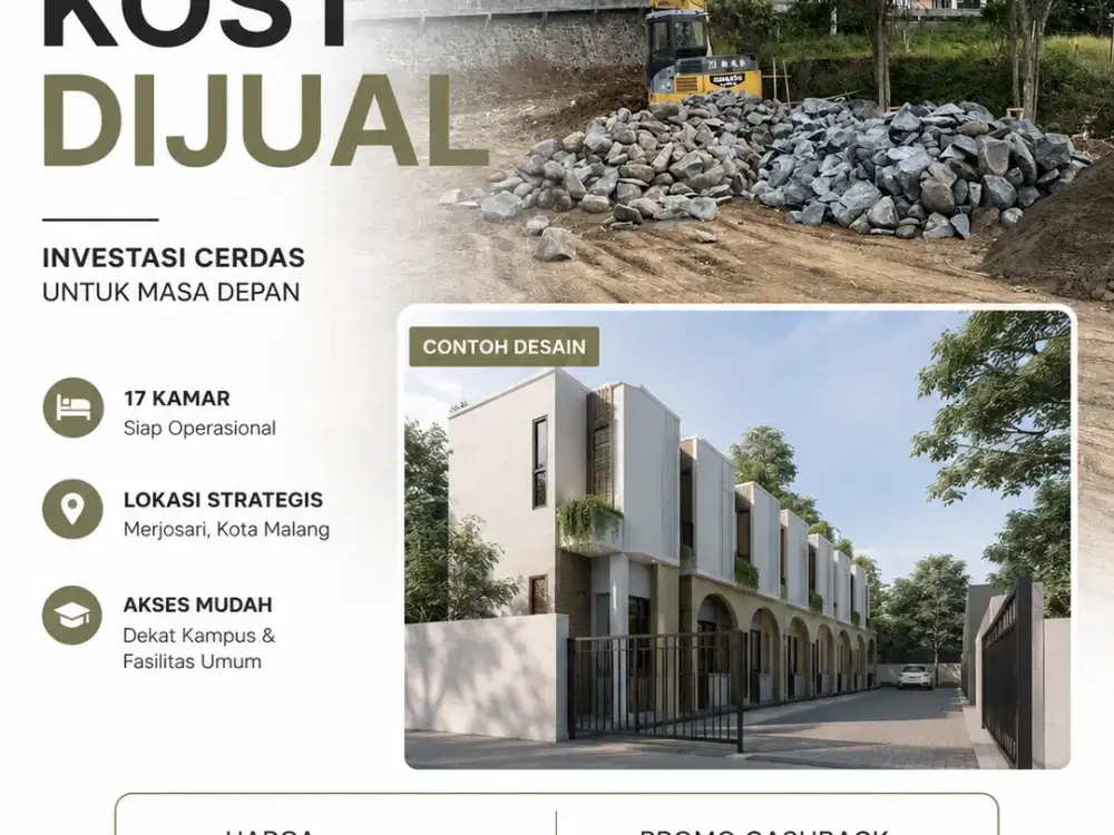 Dijual Kost 10 Kamar Merjosari Malang Dekat Kampus Universitas Brawijaya